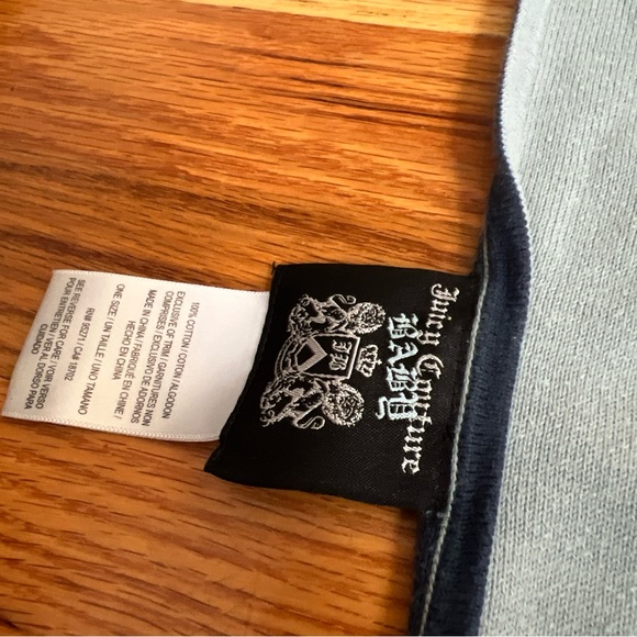 JUICY COUTURE Blue Baby Blanket Soft 34” Square - Picture 3 of 8